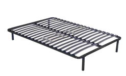 Sommier Cadre à lattes Renforcé 140x190 cm - Compatible avec tous matelas - Soutien réglable - 17 lattes en 9mm - Structure métal