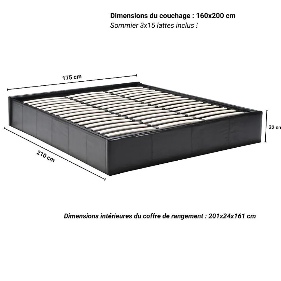 SOMMIER COFFRE 140 WEBER INDUSTRIES TORINO-1620-NOIR