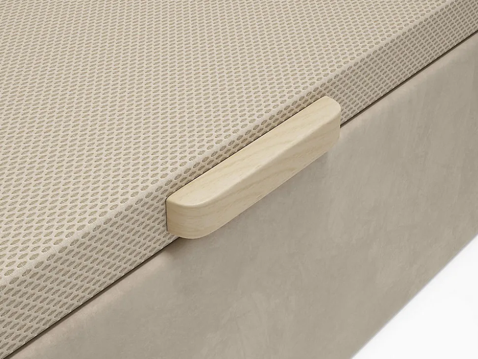 Sommier coffre 160 x 200 cm - Tissu beige - CENOVAS de YSMÉE