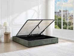 Sommier coffre 160 x 200 cm en tissu texturé - Vert - FIRMEO de YSMÉE