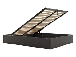 Sommier coffre 140 x 190 cm en tissu - Gris anthracite - PONTOS de YSMÉE