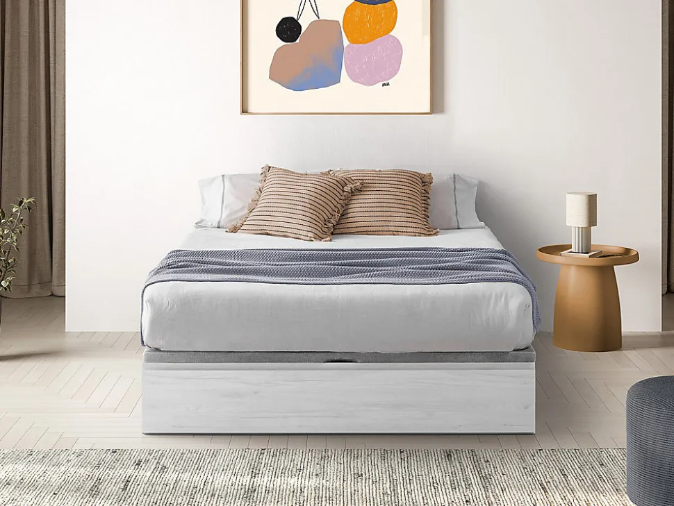 Sommier coffre avec tiroir 140 x 190 cm - Blanc - HESTIA de YSMÉE