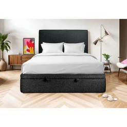 Sommier Coffre Bouclette Noir 180x200 H39cm