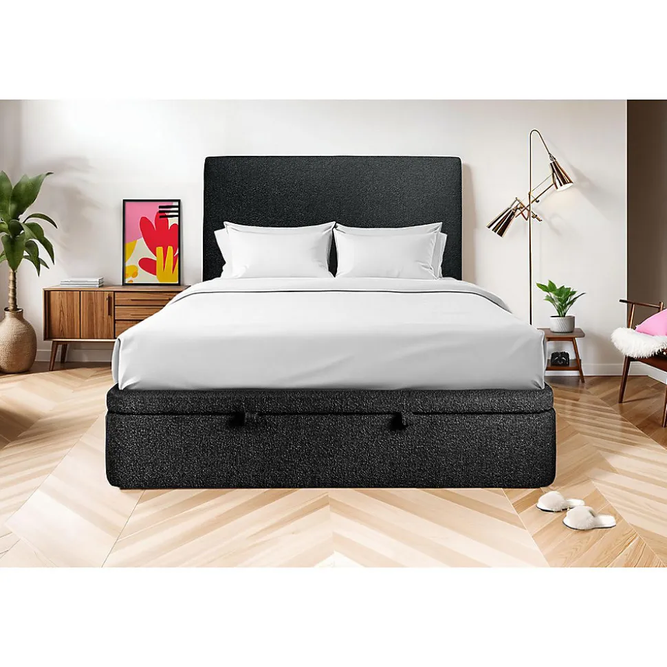 Sommier Coffre Bouclette Noir 180x200 H39cm