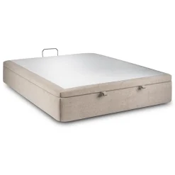 Sommier Coffre Tissu Beige brun 140x190 H39cm