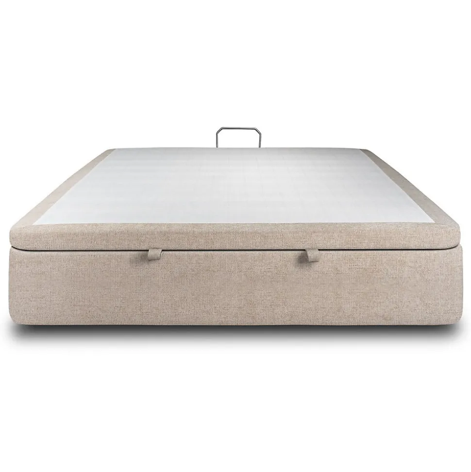 Sommier Coffre Tissu Beige brun 140x190 H39cm