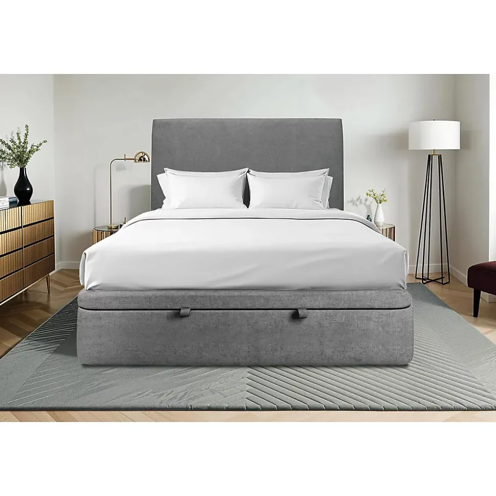 Sommier Coffre Tissu Gris anthracite 140x190 H39cm