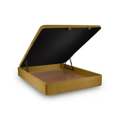 Sommier Coffre Tissu Jaune 140x190 H39cm