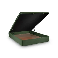Sommier Coffre Tissu Vert 160x200 H39cm