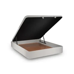 Sommier Coffre Velours Gris clair 180x200 H39cm