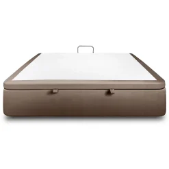 Sommier Coffre Velours Taupe 200x200 H39cm