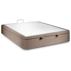 Sommier Coffre Velours Taupe 200x200 H39cm