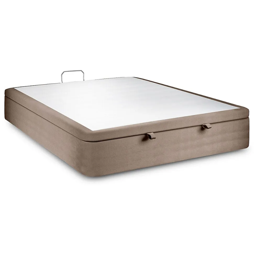 Sommier Coffre Velours Taupe 160x200 H39cm
