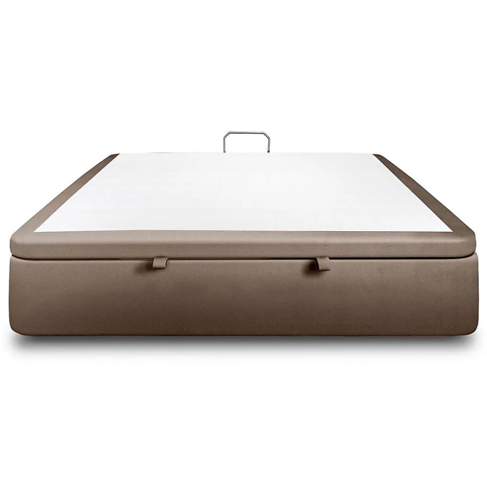 Sommier Coffre Velours Taupe 160x200 H39cm