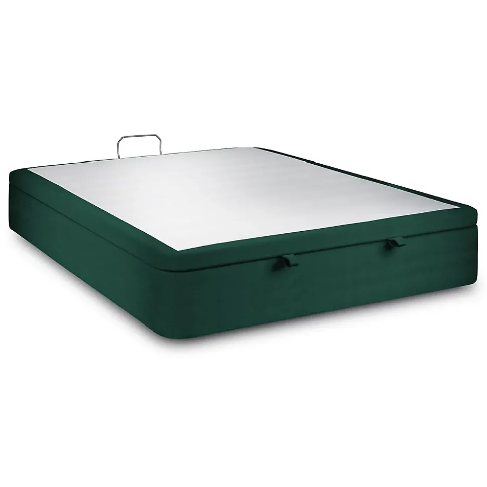 Sommier Coffre Velours Vert 140x190 H39cm