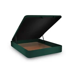 Sommier Coffre Velours Vert 140x190 H39cm