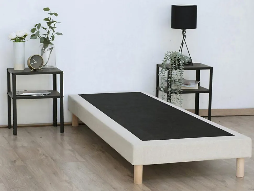 Sommier déco tapissier 90 x 190 cm - Beige - KOZANI de YSMÉE