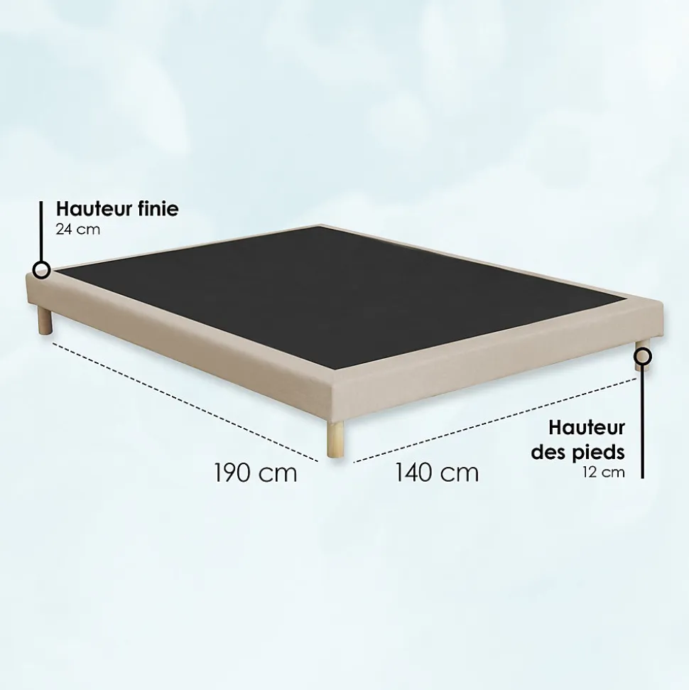 Sommier déco tapissier 140x190