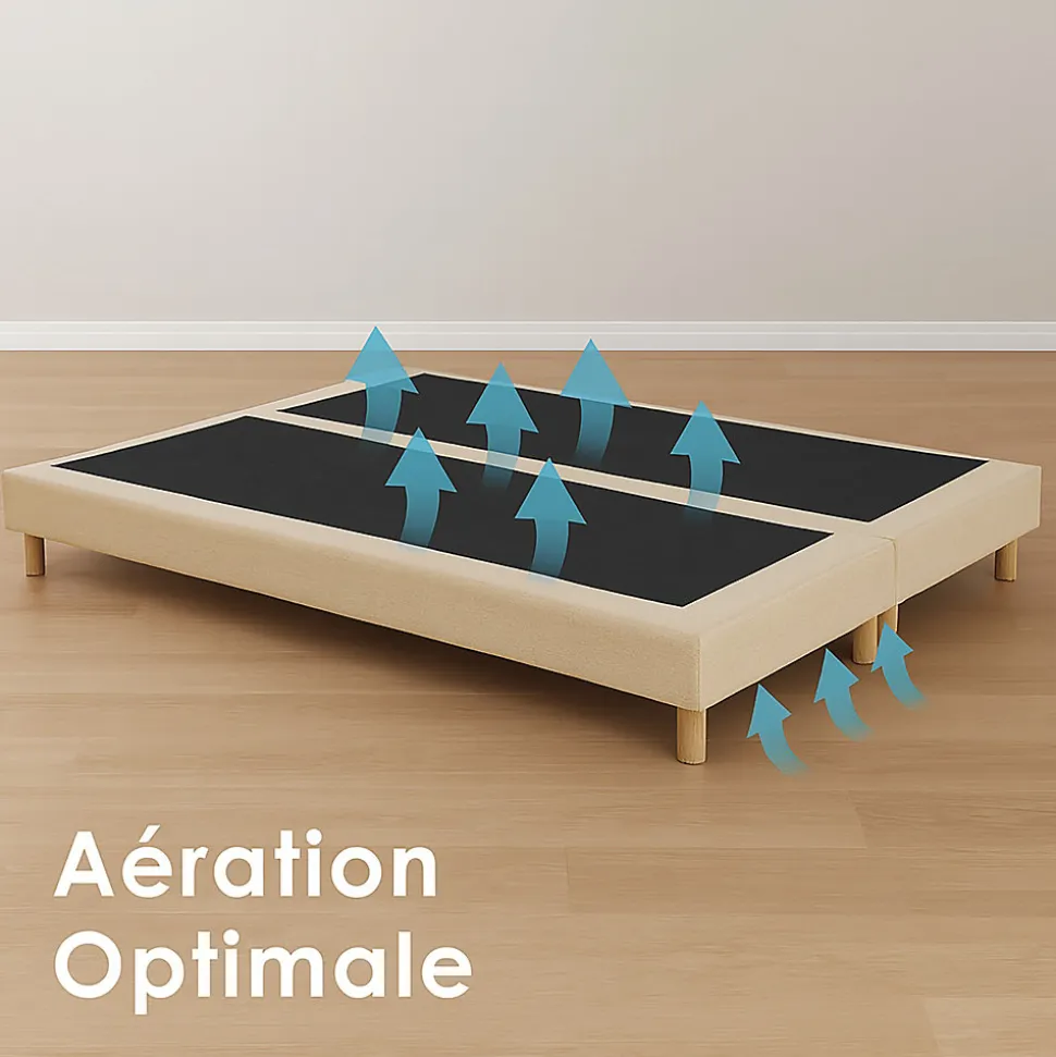 Sommier déco tapissier 2x90x200