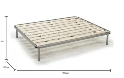 Sommier double Adeena, Sommier orthopédique à lattes rabotées, 100% Made in Italy, 120x190h31 cm