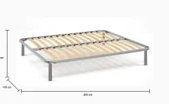 Sommier double Alga, Sommier orthopédique en contreplaqué de bouleau avec 14 lattes, 100% Made in Italy, 140x200h 34 cm