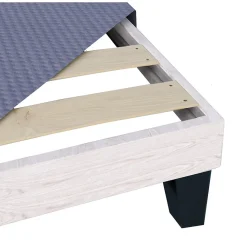 Sommier en bois Tapissier Kit 90x200 cm Coloris Gris ciment Livré en kit