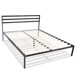 Sommier en métal avec tête de lit Quiétude 140x190 cm Livré en kit