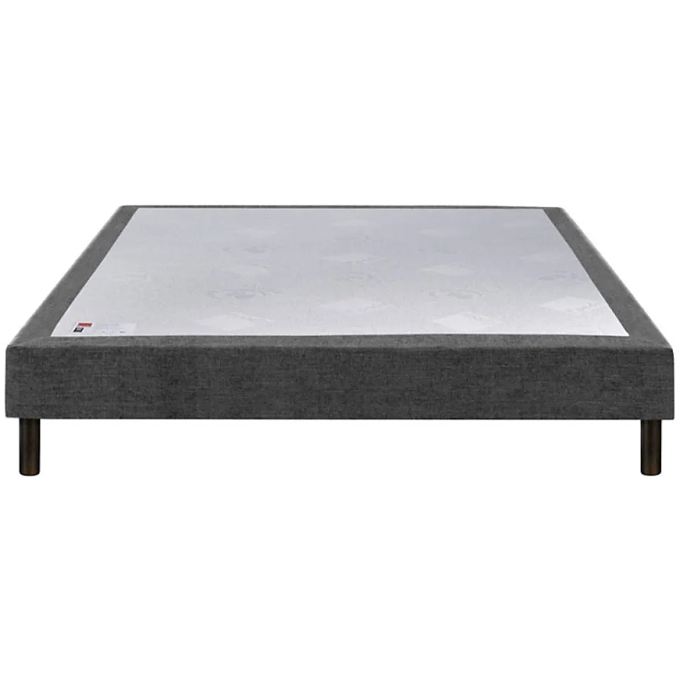 Sommier Epeda CONFORT MEDIUM DECO NATURE 90x200 Tissu gris foncé Lattes