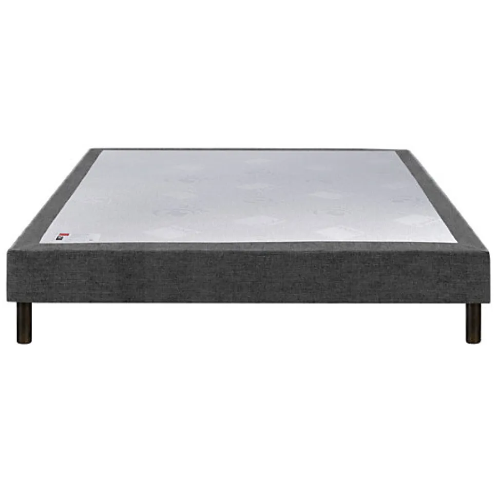 Sommier Epeda CONFORT MEDIUM DECO NATURE 180x200 Tissu gris foncé Lattes