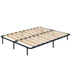 Sommier Ergonomique à Lattes Larges Et Flexibles En Bois De Bouleau 180x200 Cm Avec Pieds