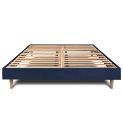 Sommier Kit Velours Bleu 140x190 H29cm