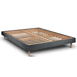 Sommier Kit Velours Gris anthracite 140x190 H29cm