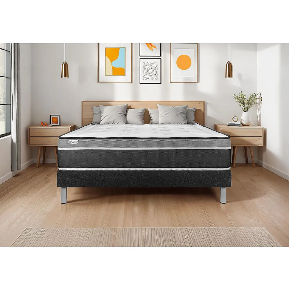 Sommier KIT VITAL'SOM Noir 140 x 200 cm