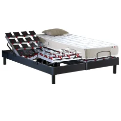 Sommier électrique à plots et matelas 100% latex 2x80x200