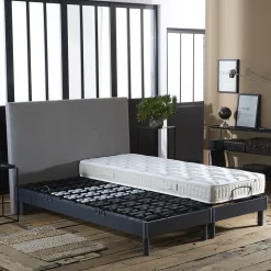 Sommier électrique à plots et matelas 100% latex 2x90x200