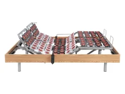 Sommier électrique de relaxation déco 2x78 plots - 2 x 90 x 200 cm - Chêne naturel - NAFURI de YSMÉE