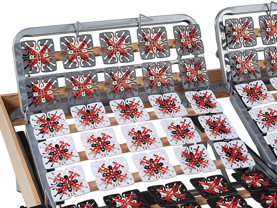 Sommier électrique de relaxation déco 2x78 plots - 2 x 90 x 200 cm - Chêne naturel - NAFURI de YSMÉE