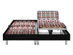 Sommier électrique de relaxation déco 2x65 plots - 2 x 80 x 200 cm - Noir - NAFURI de YSMÉE