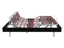 Sommier électrique de relaxation déco 2x65 plots - 2 x 80 x 200 cm - Noir - NAFURI de YSMÉE