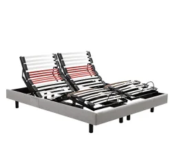 Sommier électrique Epeda HORIZON 2x80x200 Chiné Gris Lattes