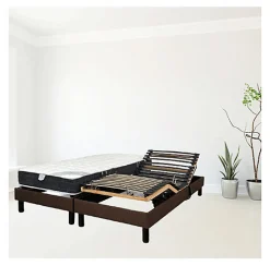 Sommier électrique Essenzia Zen DETENTE MARRON 90x200 Lattes