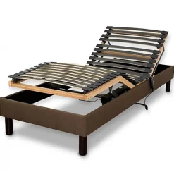 Sommier électrique Essenzia Zen DETENTE MARRON 90x200 Lattes