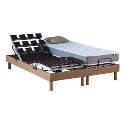 Sommier électrique matelas mousse mémoire forme 2x90 x200