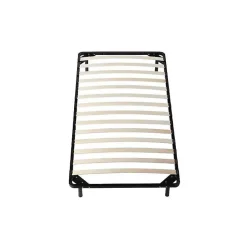 Sommier Metal 90x200 - Cadre à lattes Julie - 14 lattes en 9 mm - Épaisseur metal 1,2 mm - Pieds 29 cm - Longueur et durabilité