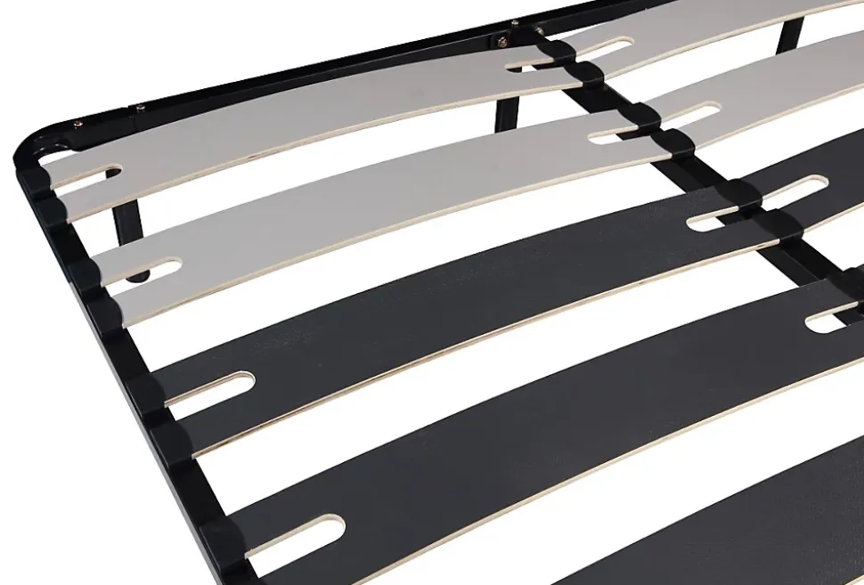 Sommier Metal 160x200 cm - 29 cm - 9 Larges Lattes de 12,5 cm - Solide et Confortable - CADRE A LATTE PATRICK