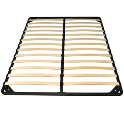 Sommier Métal RENO 140x190 cm + 1 pied amovible / Noir