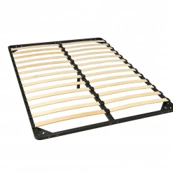 Sommier Métal RENO 140x190 cm + 1 pied amovible / Noir