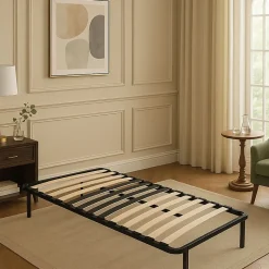 Sommier Renforcé 90x190 cm - Cadre à Lattes 29 cm - Compatible avec Tous Matelas - Métal 1,4 mm - 18 Lattes 9 mm - Cadre à Latte M