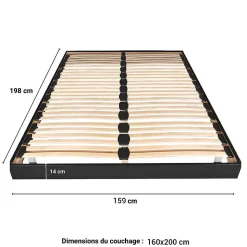 Sommier sur pied SOMKIT 160x200 / Noir
