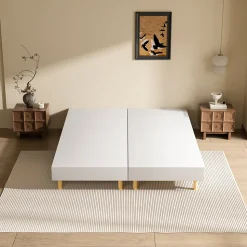 Sommier tapissé 160x200 cm(2x80x200), 12 pieds pour un maintien stable, hauteur 29 cm, housse amovible incluse
